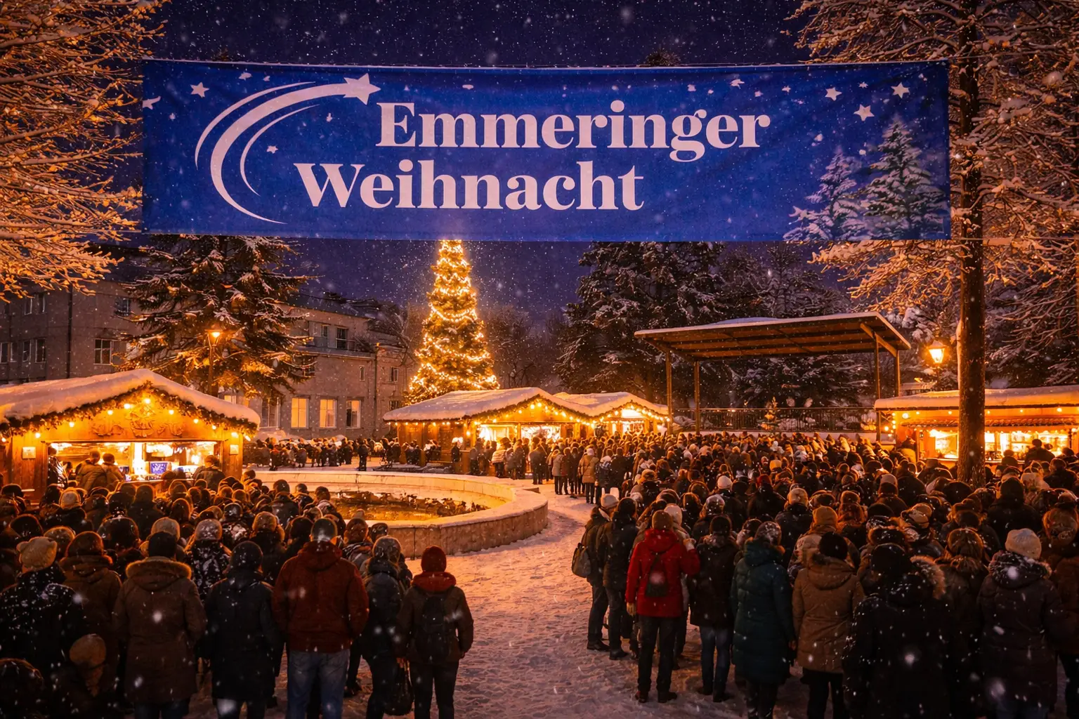 Geselliges Treiben an der Emmeringer Weihnacht